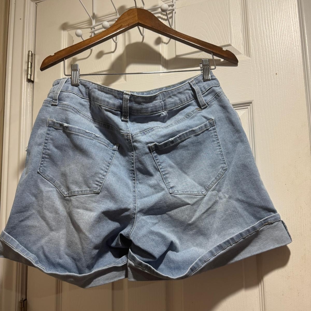 Light Blue Women's Jean Shorts - Picture 2 of 2